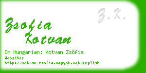 zsofia kotvan business card
